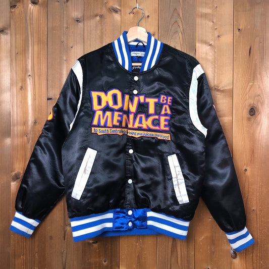 Header Classics ヘッドギアクラシック don't be a menace ブラックドントビーアナメス ポップガン サテンジャケット