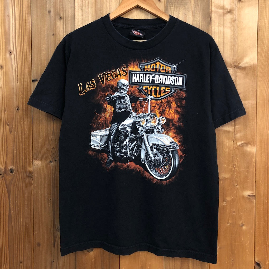 HARLEY-DAVIDSON ハーレーダビットソン プリントTシャツ スカル ドクロ 半袖 カットソー バックプリント