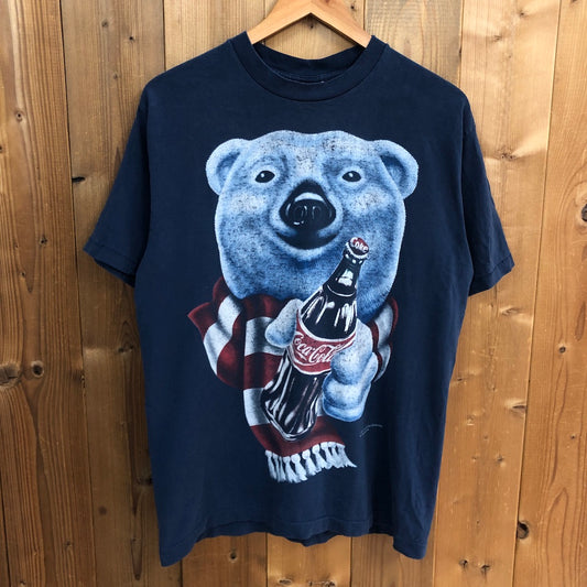 90s vintage USA製 Coka Cola コカコーラ Polar Bear ポーラーベア プリントTシャツ 半袖 カットソー 1995年
