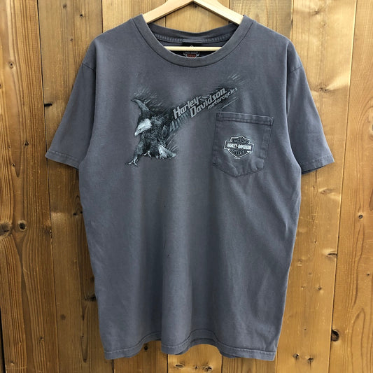 00s USA製 HARLEY DAVIDSON ハーレーダビッドソン イーグル LAS VEGAS ラスベガス プリント Tシャツ 半袖 カットソー 2003年