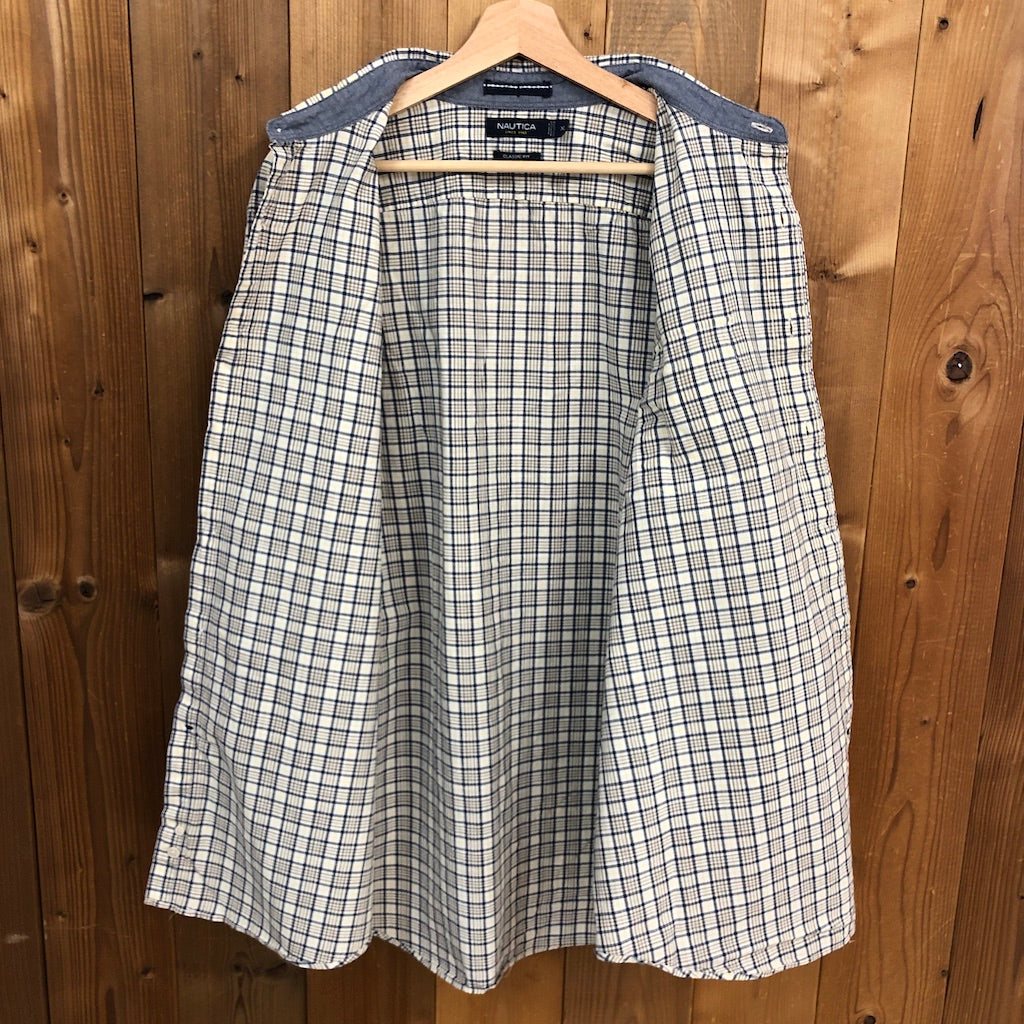 00s NAUTICA ノーティカ 長袖シャツ チェックシャツ CLASSIC FIT クラシックフィット XL イエロー・ブルー チェック柄
