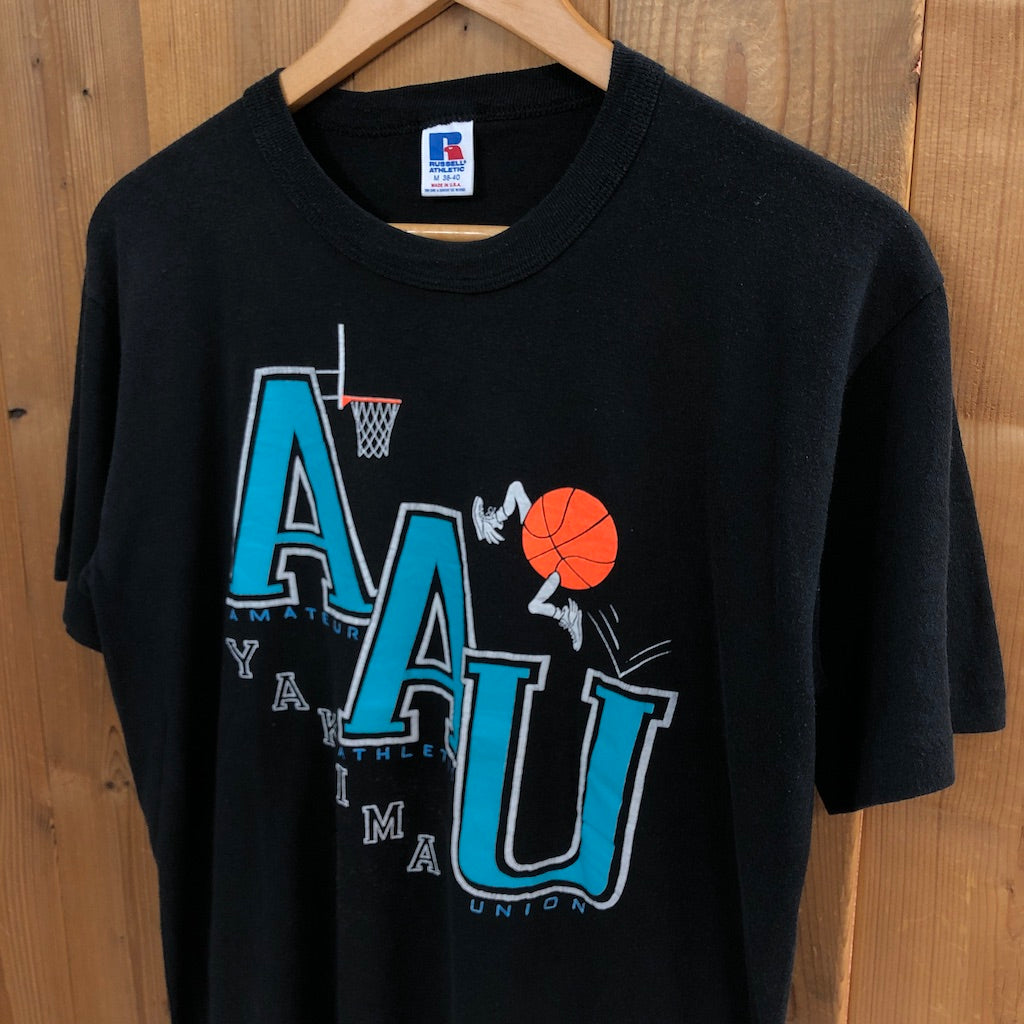 90s vintage USA製 RUSSELL ATHLETIC ラッセル AAUアマチュア運動連合 Tシャツ 半袖 プリント カットソー