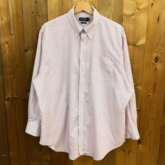 80s  vintage RALPH LAUREN ラルフローレン 長袖シャツ BDシャツ ボタンダウン ストライプ ホワイト/パープル