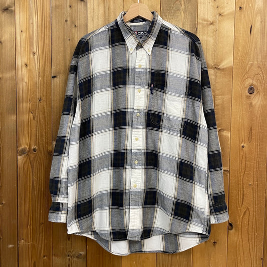 CHAPS チャップス 長袖シャツ BDシャツ ボタンダウン ネルシャツ ブラック、ホワイト、ネイビー、イエロー