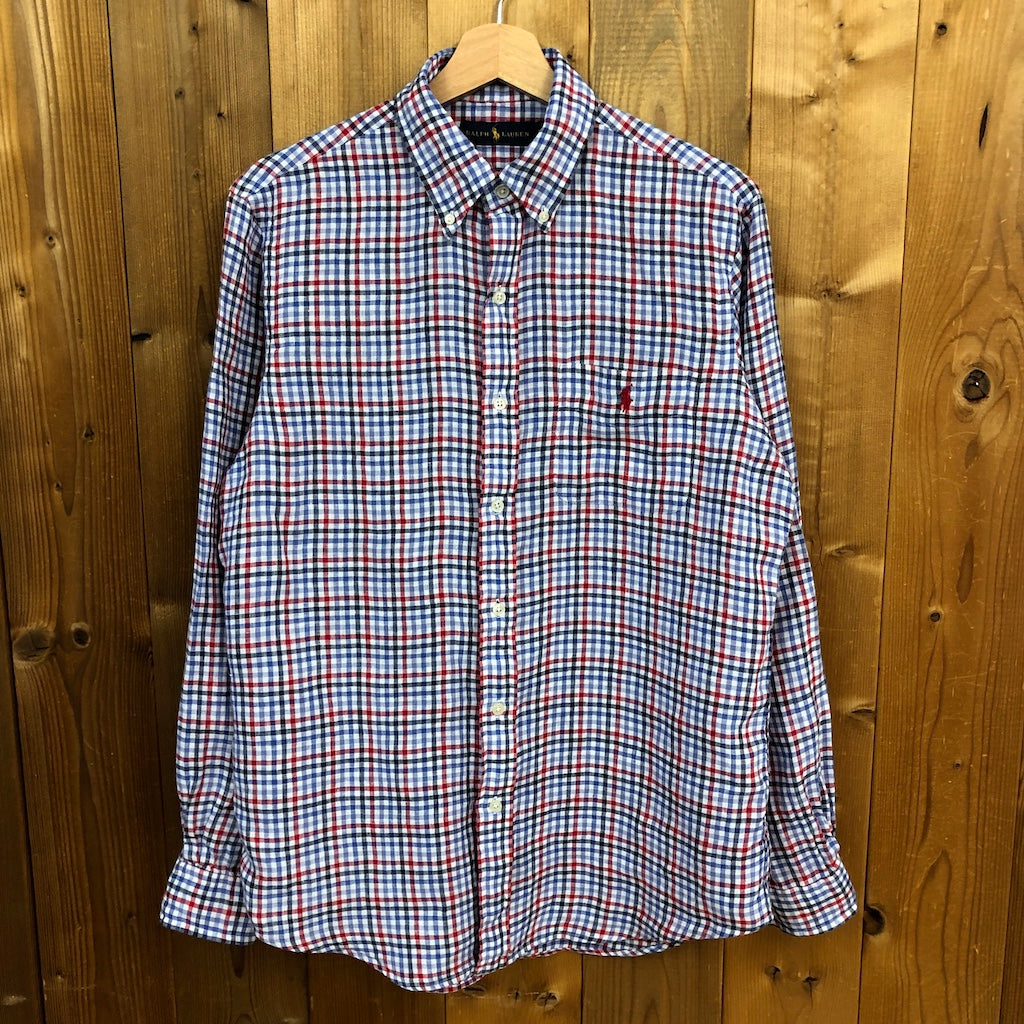 RALPH LAUREN ラルフローレン 長袖シャツ BDシャツ ボタンダウン チェック ホワイト/レッド /ブルー