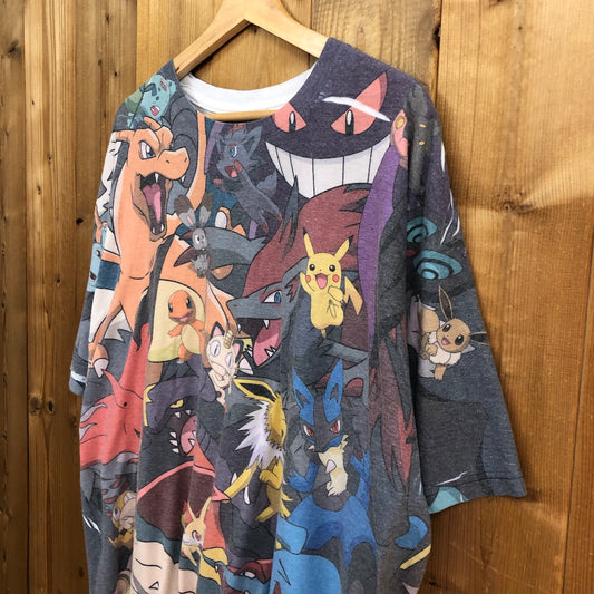 POKEMON ポケモン プリントTシャツ オーバープリント 総柄 半袖 カットソー ポケットモンスター アニメ 2016年
