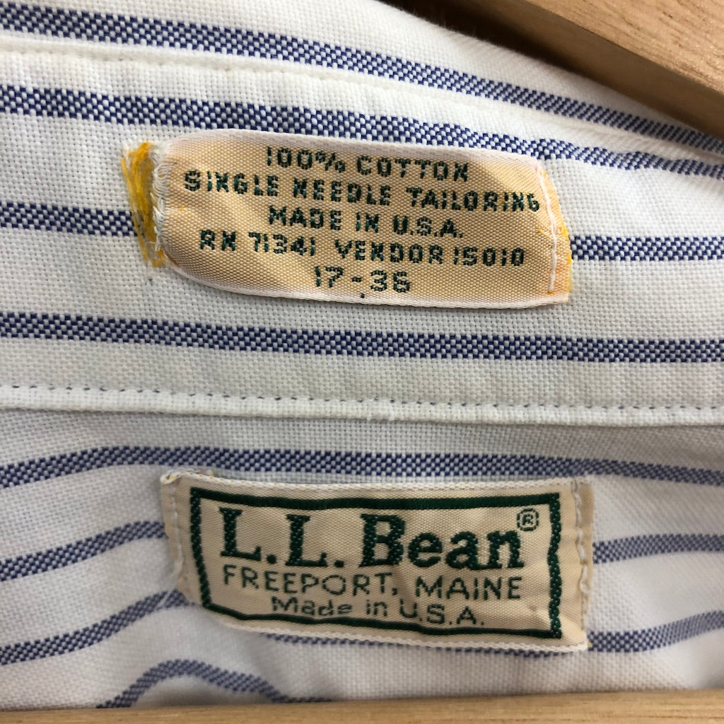 90s vintage USA製 L.L.Bean エルエルビーン オックスフォードシャツ BDシャツ ボタンダウン 長袖シャツ