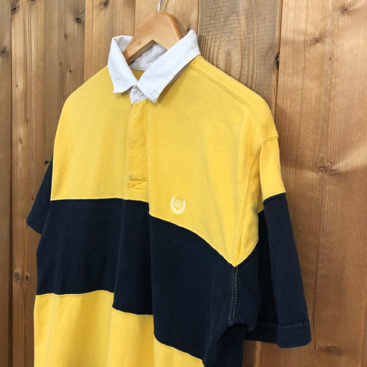 RALPH LAUREN ラルフローレン CHAPS チャップス 半袖シャツ ポロシャツ ラガーシャツ ワンポイント 刺繍 イエロー/ネイビー