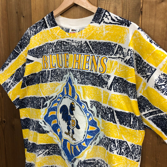 90s vintage USA製 FRUITS OF THE LOOM フルーツオブザルーム BLUE HENS University of Delaware デラウェア大学 Tシャツ ビッグプリント