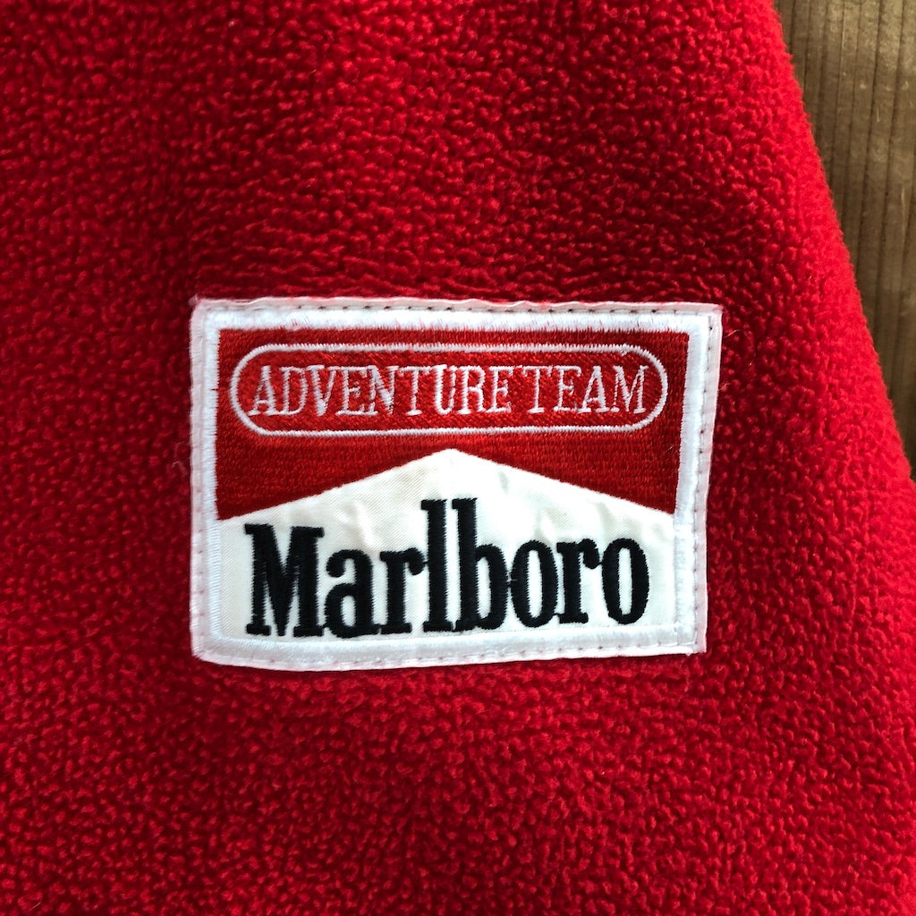 Marlboro マルボロ スナップフリース プルオーバー ナイロン切返し