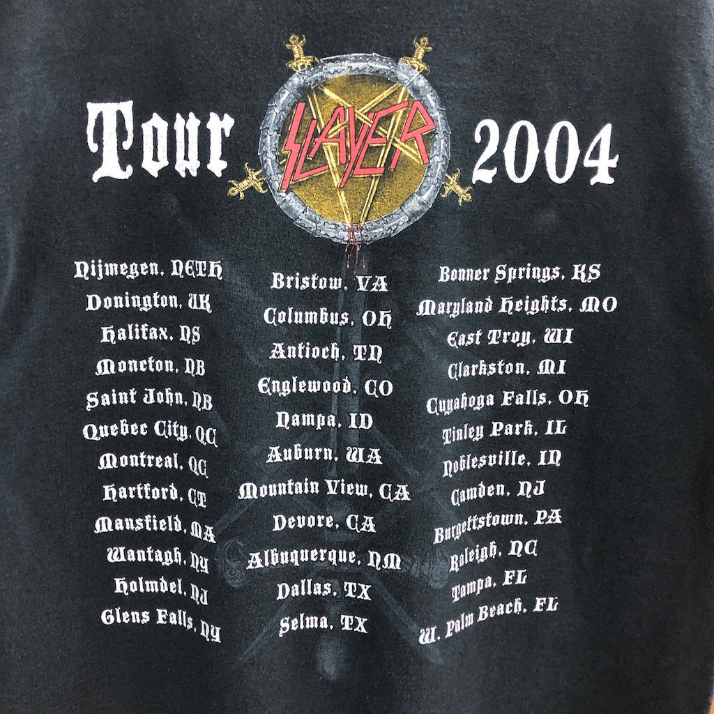 00s vintage HANES ヘインズ Seasons in the Abyss シーズンズインジアビス SLAYER スレイヤー プリントTシャツ 半袖 カットソー バンドT 2004年