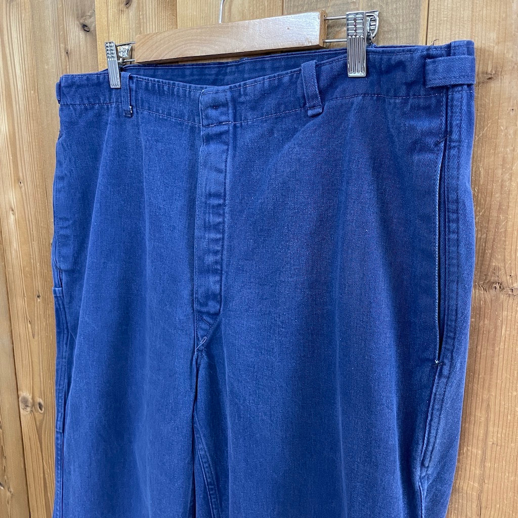 70s 80s vintage ユーロワーク ペインターパンツ ユーロデニム ロングパンツ ブルー B1031