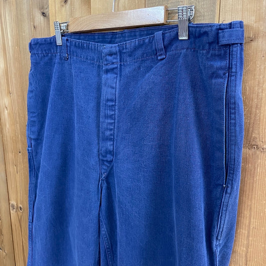 70s 80s vintage ユーロワーク ペインターパンツ ユーロデニム ロングパンツ ブルー B1031