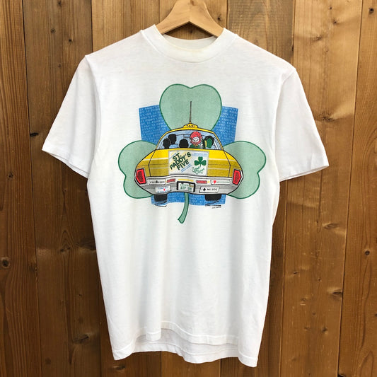 80s vintage USA製 Hanes ヘインズ ST.PATRICK'S DAY セントパトリックデー プリントTシャツ 半袖 カットソー