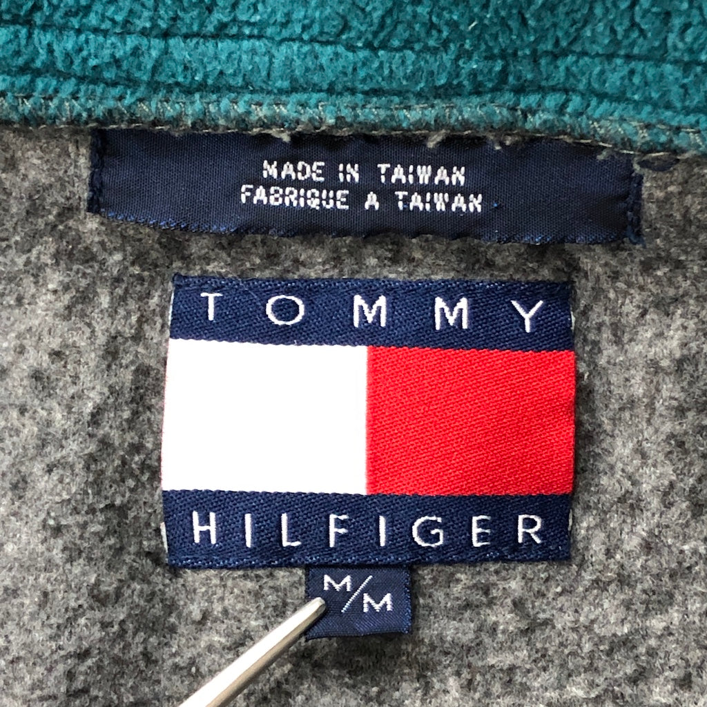 90s vintage TOMMY HILFIGER トミーヒルフィガー ATHLETIC GEAR アスレチックギア ハーフジップ フリース  プルオーバー ナイロン切替