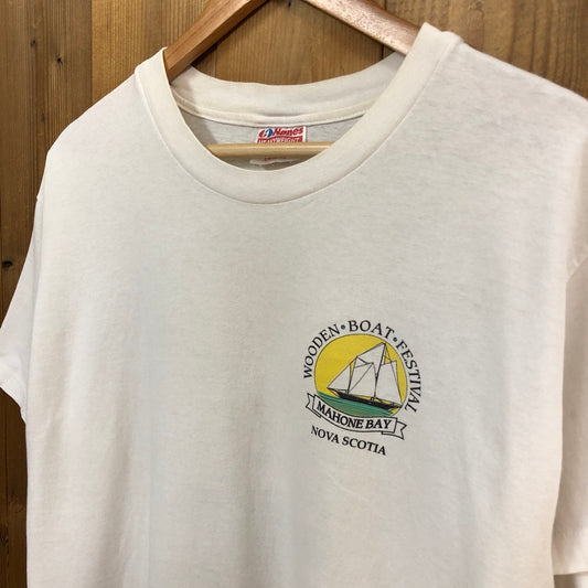 USA製 Hanes ヘインズ Tシャツ 半袖 カットソー 胸プリント バックプリント