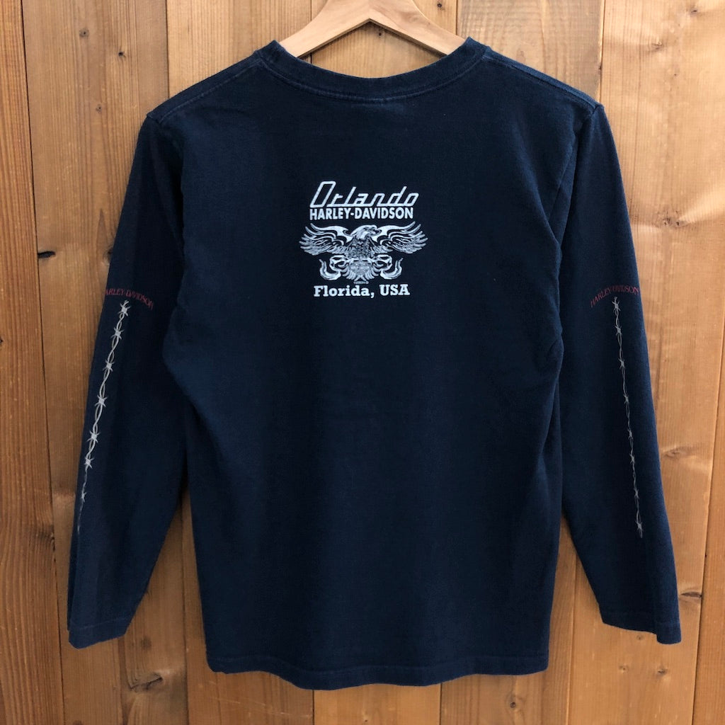 HARLEY-DAVIDSON ハーレーダビッドソン Orlando オーランド ハート 有刺鉄線 ロングTシャツ ロンT