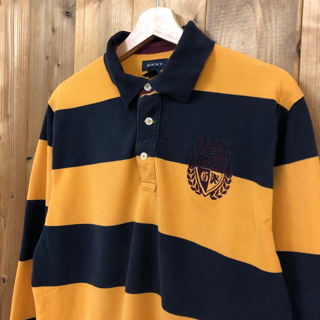 GANT ガント ラガーシャツ 長袖 ポロシャツ イエロー、ネイビー