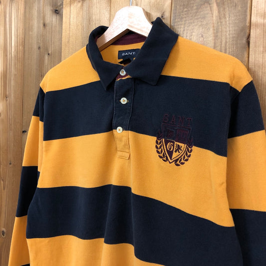 GANT ガント ラガーシャツ 長袖 ポロシャツ イエロー、ネイビー