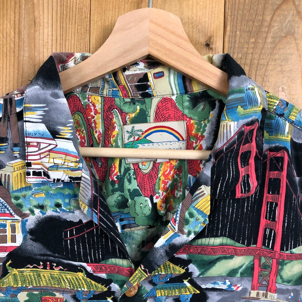 PARADISE FOUND パラダイスファウンド サンフランシスコ オープンカラーシャツ アロハシャツ  総柄  半袖シャツ