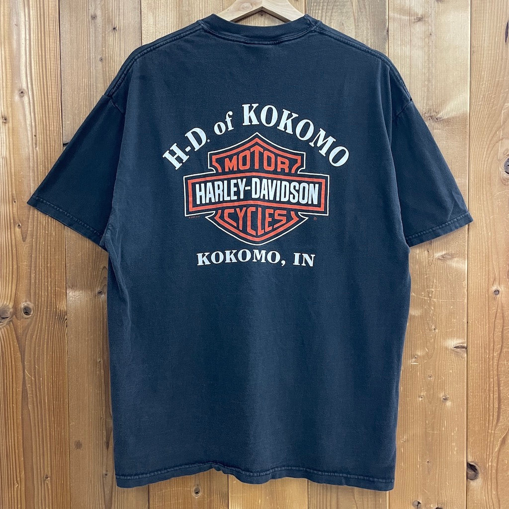USA製 Hanes ヘインズ HARLEY-DAVIDSON ハーレーダビッドソン Tシャツ 半袖 カットソー バックプリント