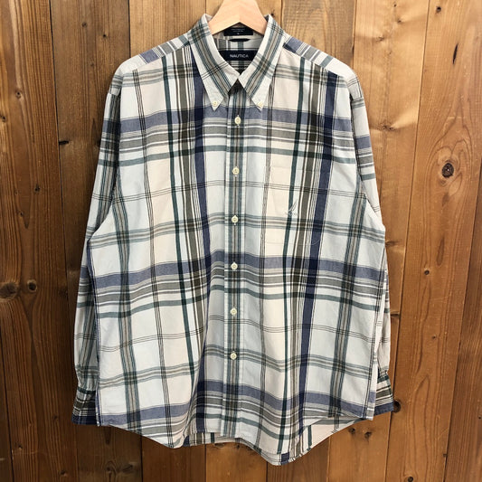 NAUTICA ノーティカ 長袖シャツ BDシャツ ボタンダウン チェック ベージュ/グリーン/ネイビー/ブラウン