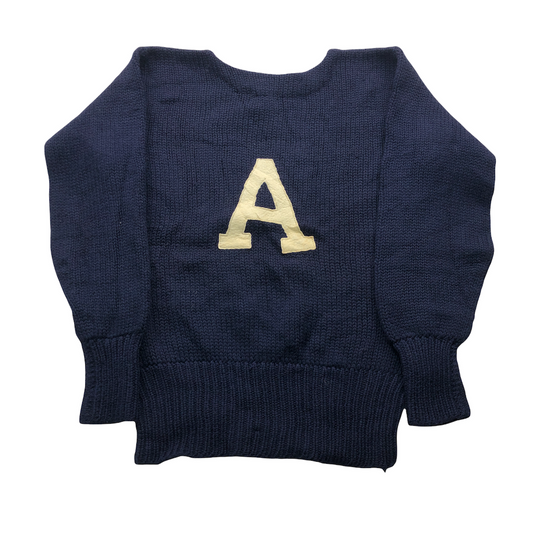 60s vintage LANZA ニット セーター プルオーバー フェルトプリント マサチューセッツ州 BOSTON ROPER & LANZA KNITTING MILLS, INC. 製