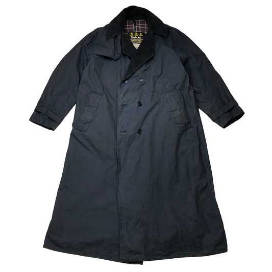 90s vintage Barbour バブアー TRENCH COAT トレンチコート オイルドジャケット ワックスドジャケット ロングコート ワックスドコットン