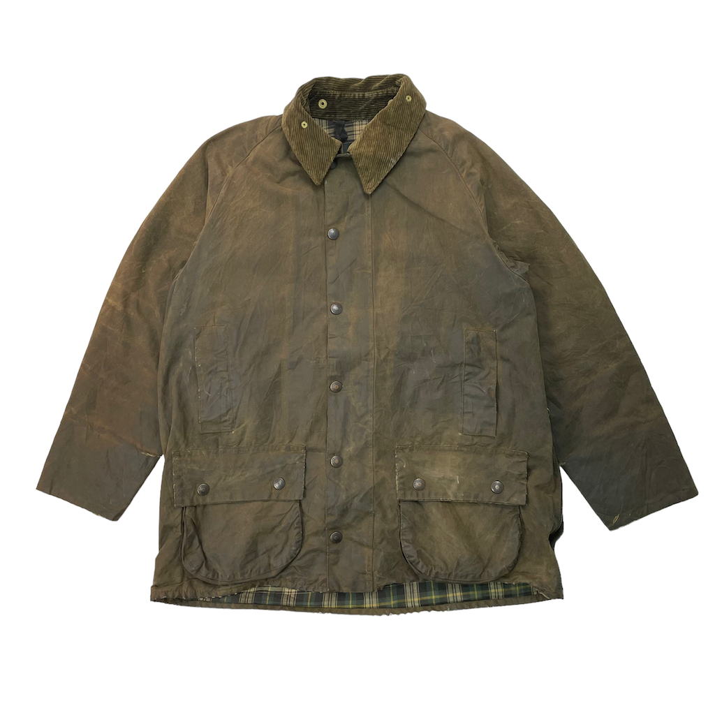 80s vintage イングランド製 Barbour バブアー Beaufort ビューフォート 2ワラント オイルドジャケット ワックスドジャケット フルジップ ジップアップ
