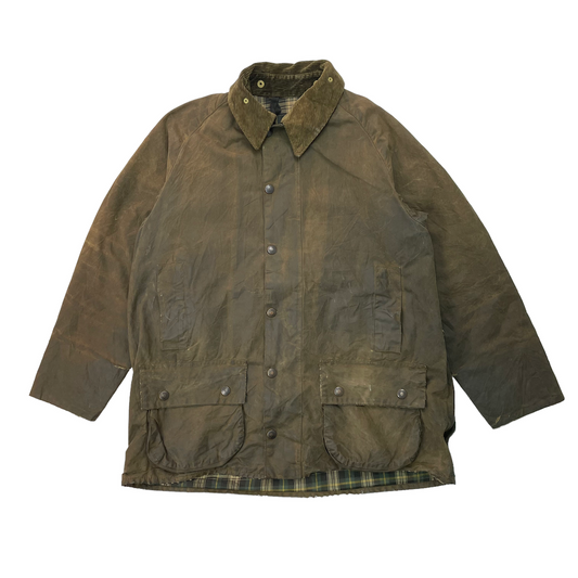 80s vintage イングランド製 Barbour バブアー Beaufort ビューフォート 2ワラント オイルドジャケット ワックスドジャケット フルジップ ジップアップ