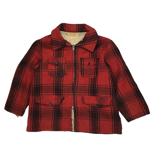 80s 90s vintage Melton メルトン ウールジャケット バッファローチェック