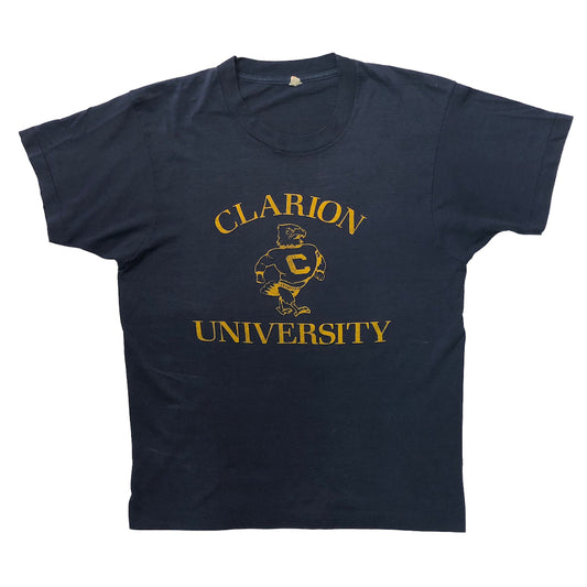 80s vintage USA製 SCREEN STARS スクリーンスターズ CLARION UNIVERSITY クラリオン大学 プリントTシャツ T-shirt 半袖 カットソー シングルステッチ