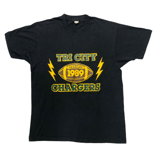 80s vintage USA製 SCREEN STARS スクリーンスターズ TRI CITY CHARGERS トライシティーチャージャーズ 1989 プリントTシャツ 半袖 カットソー