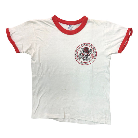 70s vintage signal シグナル INTRAMURAL ARKANSAS RECREATIONAL SPORTS プリントTシャツ 半袖 カットソー リンガーTシャツ