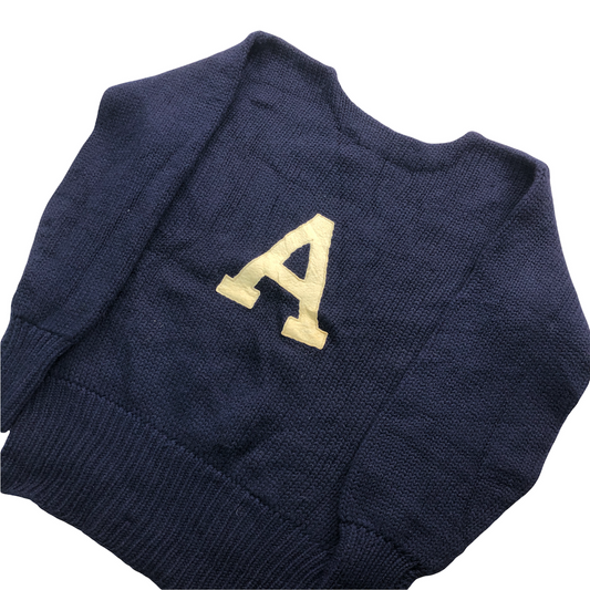 60s vintage LANZA ニット セーター プルオーバー フェルトプリント マサチューセッツ州 BOSTON ROPER & LANZA KNITTING MILLS, INC. 製
