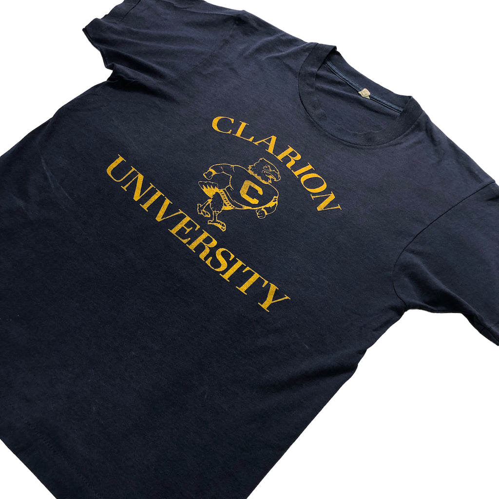 80s vintage USA製 SCREEN STARS スクリーンスターズ CLARION UNIVERSITY クラリオン大学 プリントTシャツ T-shirt 半袖 カットソー シングルステッチ