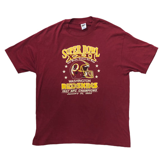80s vintage USA製 TRENCH トレンチ NFL SUPER BOWL スーパーボウル REDSKINS レッドスキンズ Tシャツ 半袖 カットソー プリントTシャツ