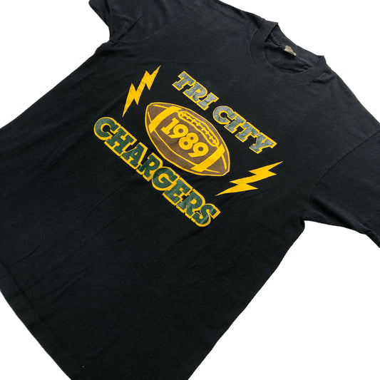 80s vintage USA製 SCREEN STARS スクリーンスターズ TRI CITY CHARGERS トライシティーチャージャーズ 1989 プリントTシャツ 半袖 カットソー
