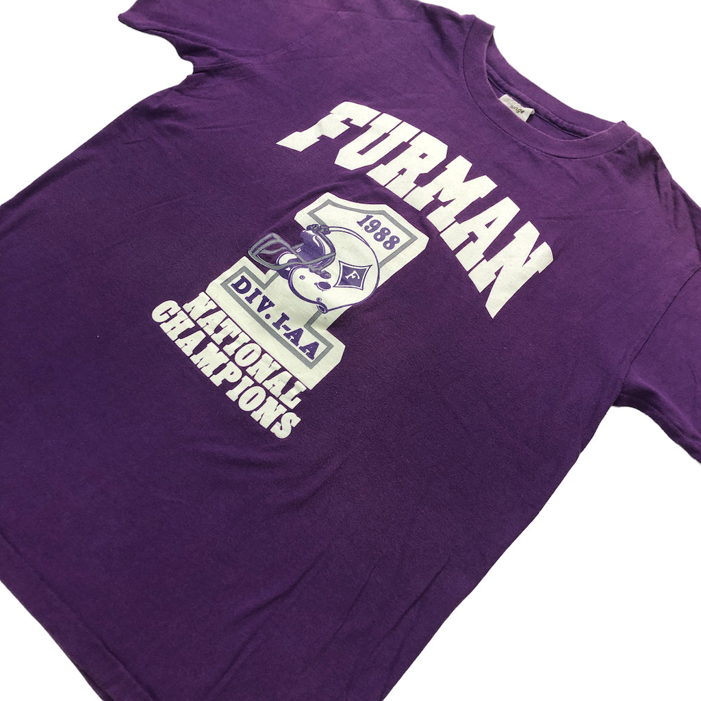 cotton exchange コットンエクスチェンジ FURMAN ファーマン NATIONAL CHAMPIONS ナショナルチャンピオンズ 1988 プリントTシャツ 半袖 カットソー