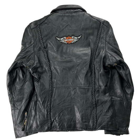 HARLEY DAVIEDSON ハーレーダビットソン レザージャケット 革ジャン 襟付き ライナー欠損 ジップアップ