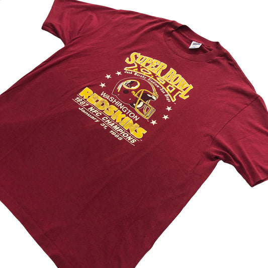 80s vintage USA製 TRENCH トレンチ NFL SUPER BOWL スーパーボウル REDSKINS レッドスキンズ Tシャツ 半袖 カットソー プリントTシャツ
