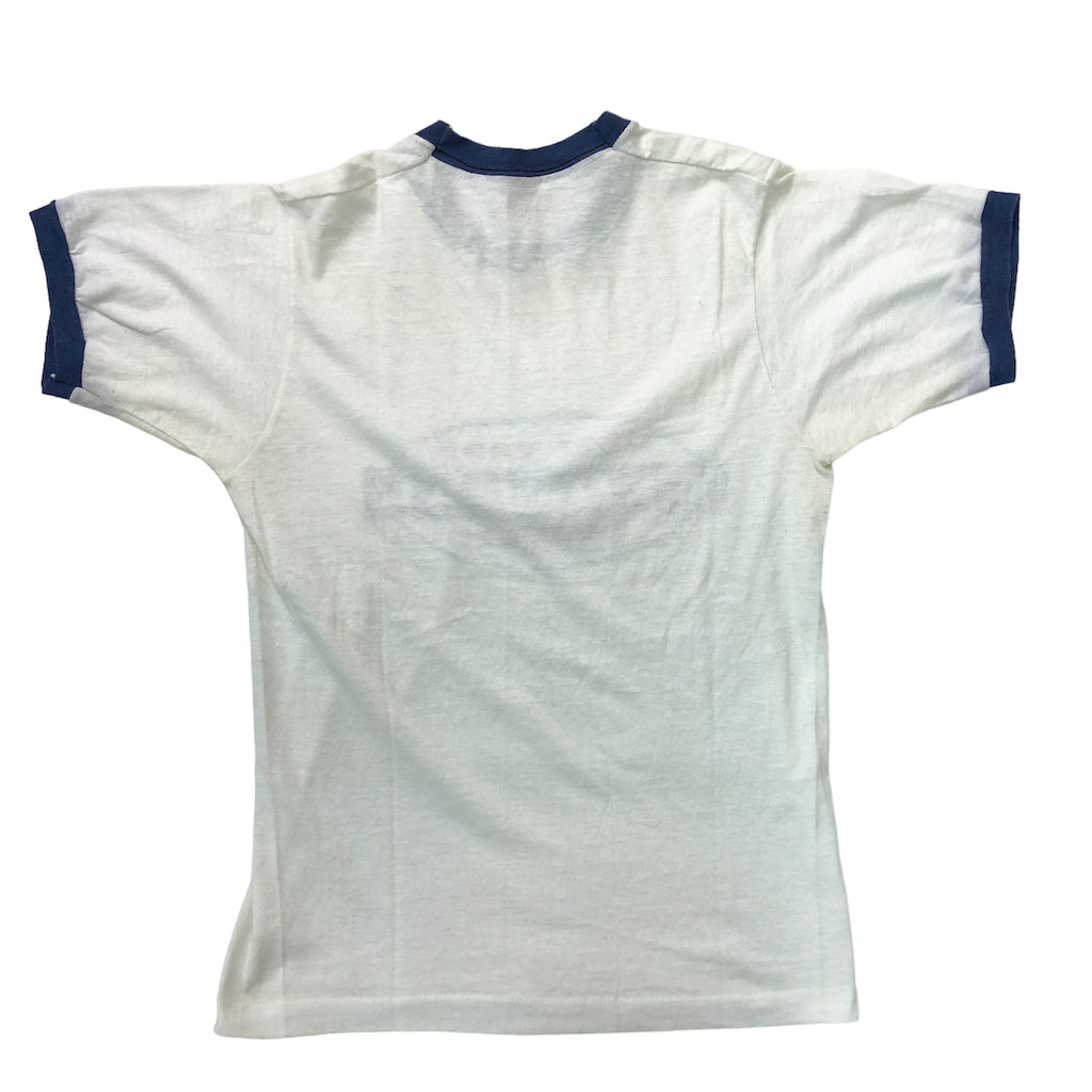 70s vintage USA製 SCREEN STARS スクリーンスターズ リンガーTシャツ 半袖 カットソー ビッグプリント