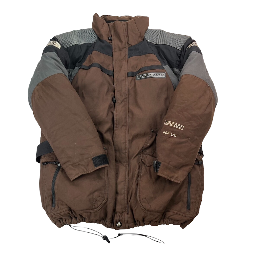 90s vintage THE NORTH FACE ザノースフェイス ダウンジャケット フルジップ ジップアップ STEEP TECH 600LTD
