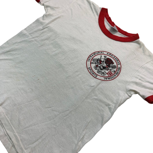 70s vintage signal シグナル INTRAMURAL ARKANSAS RECREATIONAL SPORTS プリントTシャツ 半袖 カットソー リンガーTシャツ