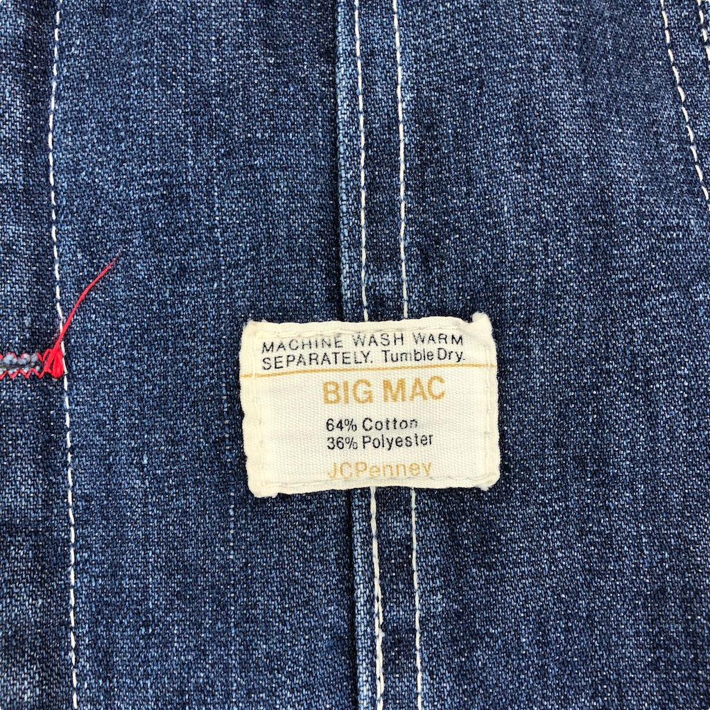 70s vintage J.C.Penney BIG MAC ビッグマック Square Bak オーバーオール サロペット デニム