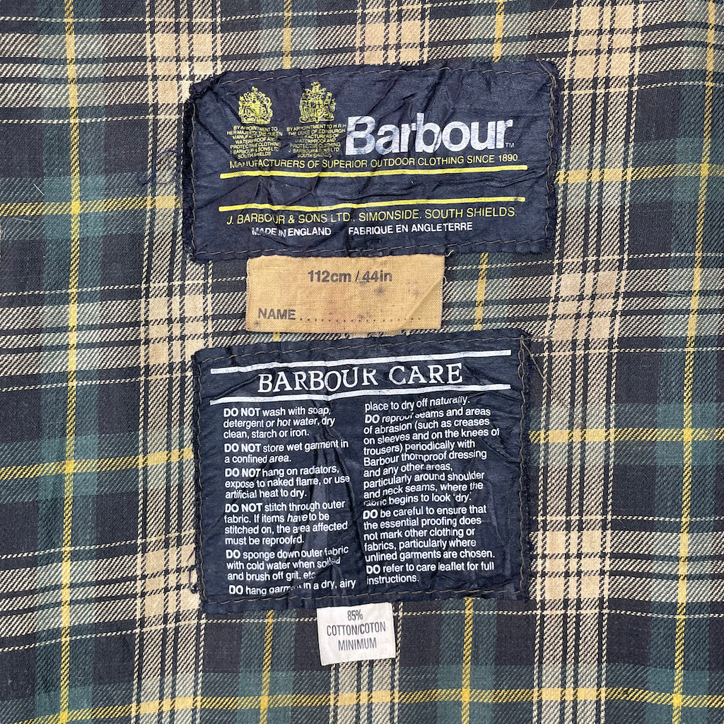 80s vintage イングランド製 Barbour バブアー Beaufort ビューフォート 2ワラント オイルドジャケット ワックスドジャケット フルジップ ジップアップ