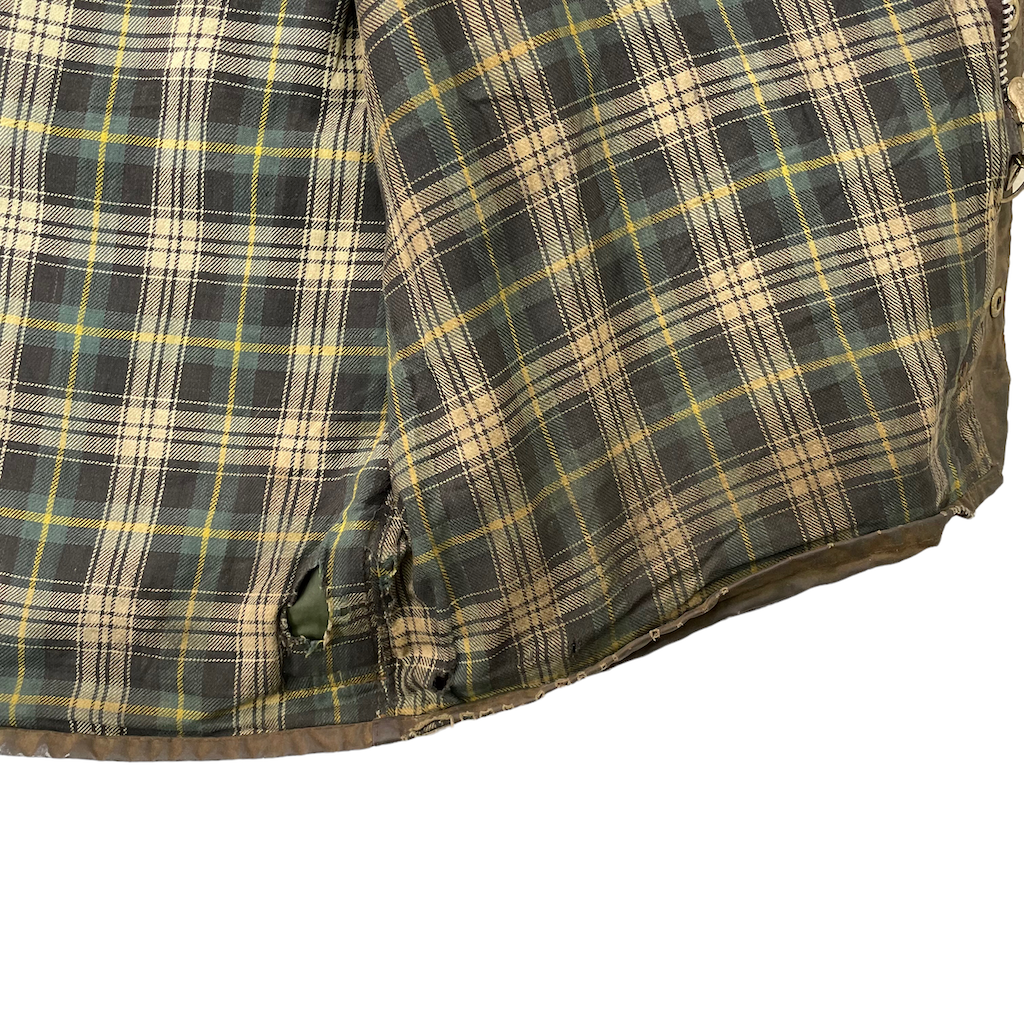 80s vintage イングランド製 Barbour バブアー Beaufort ビューフォート 2ワラント オイルドジャケット ワックスドジャケット フルジップ ジップアップ