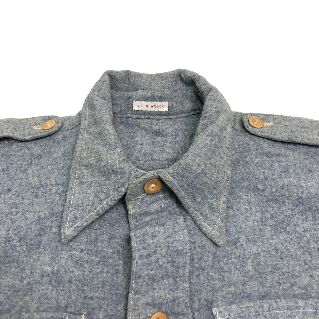 50s vintage アーミーウールシャツ 長袖シャツ マチ付き プルオーバー エポレット