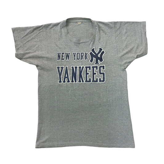 70s vintage NEW YORK YANKEES ニューヨーク・ヤンキース Tシャツ 半袖 カットソー ビッグプリント