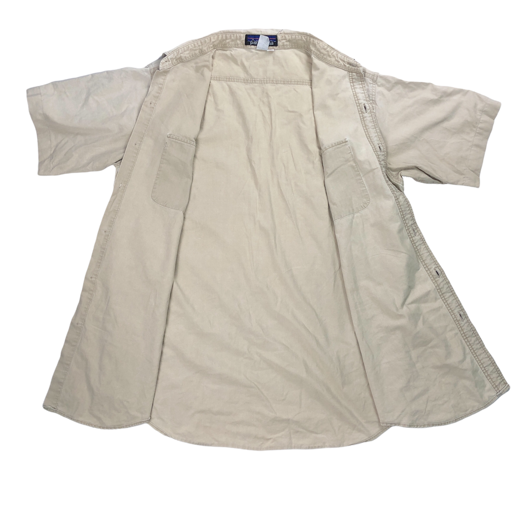 80s patagonia パタゴニア デカタグ コットンダックシャツ 半袖シャツ